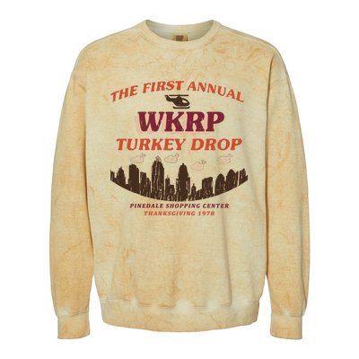 The First Annual Wkrp Turkey Drop Colorblast Crewneck Sweatshirt