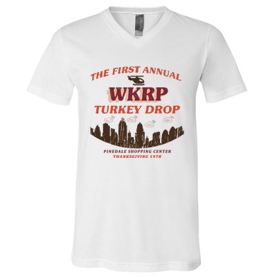 The First Annual Wkrp Turkey Drop V-Neck T-Shirt