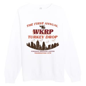 The First Annual Wkrp Turkey Drop Premium Crewneck Sweatshirt