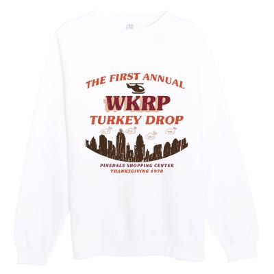 The First Annual Wkrp Turkey Drop Premium Crewneck Sweatshirt