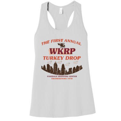 The First Annual Wkrp Turkey Drop Women's Racerback Tank