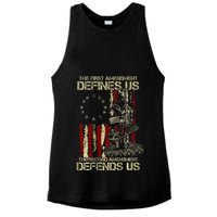 The First Amendment Defines Us American Flag Ladies PosiCharge Tri-Blend Wicking Tank