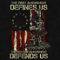 The First Amendment Defines Us American Flag Ladies PosiCharge Tri-Blend Wicking Tank