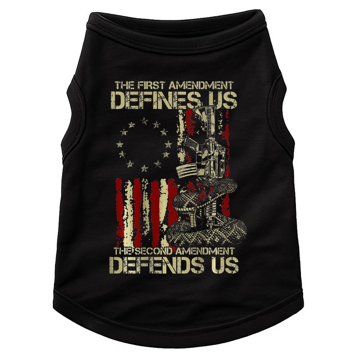 The First Amendment Defines Us American Flag Doggie Tank