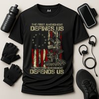 The First Amendment Defines Us American Flag Performance Shirt
