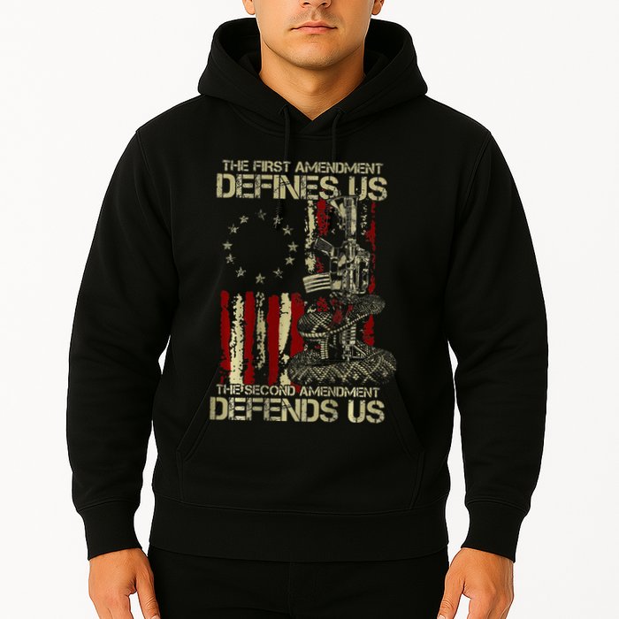 The First Amendment Defines Us American Flag Hoodie
