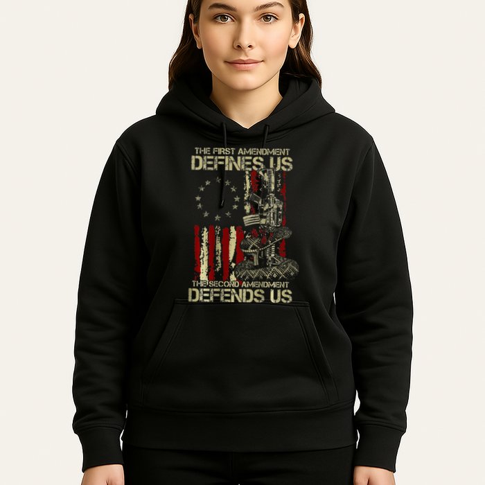 The First Amendment Defines Us American Flag Hoodie