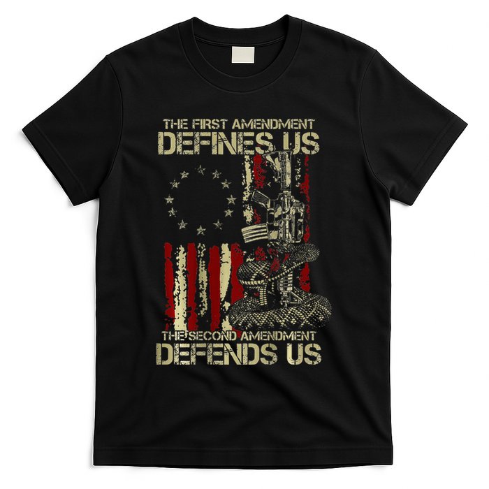 The First Amendment Defines Us American Flag T-Shirt