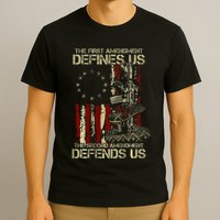 The First Amendment Defines Us American Flag T-Shirt