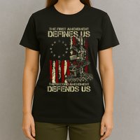 The First Amendment Defines Us American Flag T-Shirt