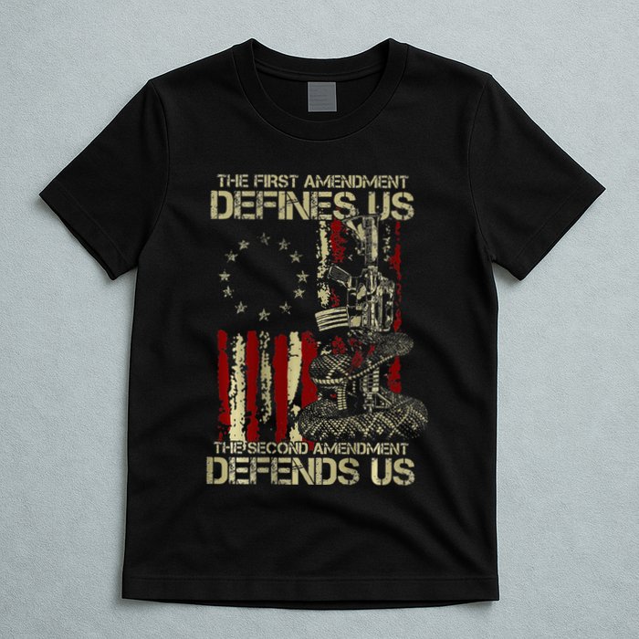 The First Amendment Defines Us American Flag T-Shirt