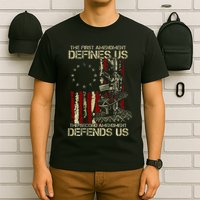 The First Amendment Defines Us American Flag T-Shirt