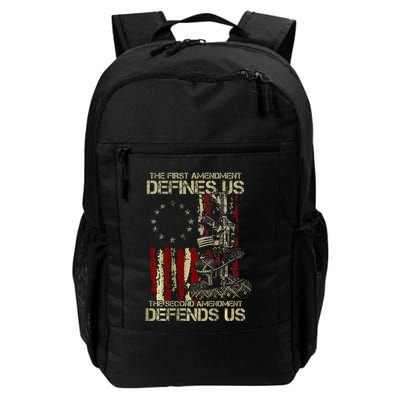 The First Amendment Defines Us American Flag Backpack