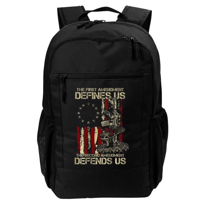 The First Amendment Defines Us American Flag Backpack