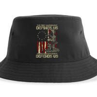 The First Amendment Defines Us American Flag Sustainable Bucket Hat