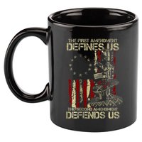 The First Amendment Defines Us American Flag 11oz C Handle Ceramic Mug