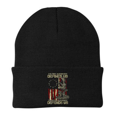 The First Amendment Defines Us American Flag Beanie