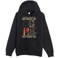 The First Amendment Defines Us American Flag Premium Pullover Hoodie