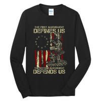 The First Amendment Defines Us American Flag Tall Long Sleeve T-Shirt