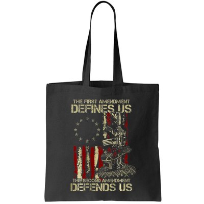 The First Amendment Defines Us American Flag Bag