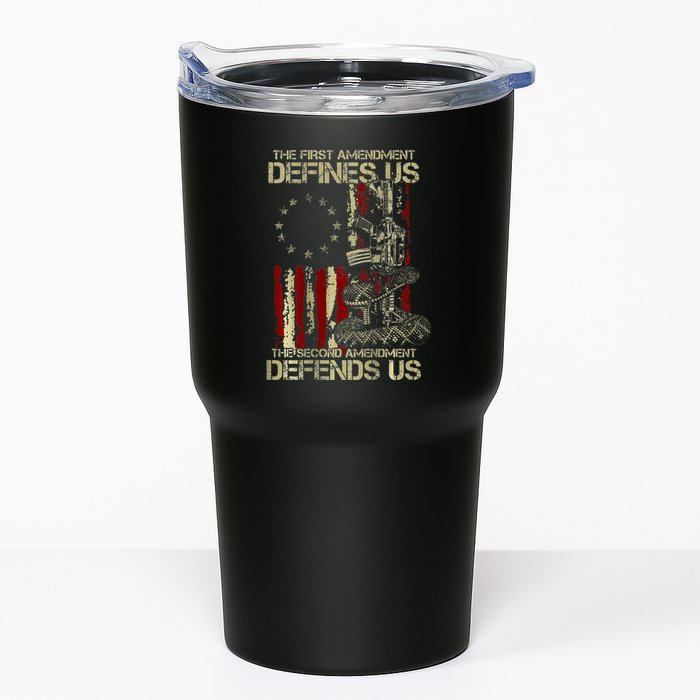 The First Amendment Defines Us American Flag Tumbler