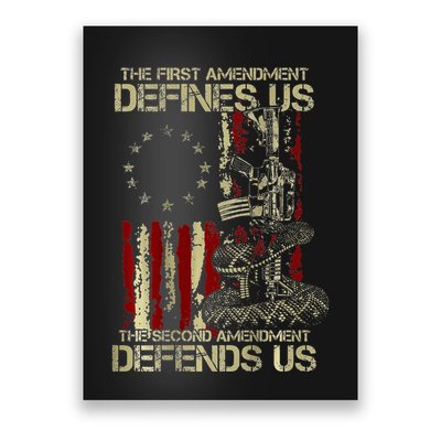 The First Amendment Defines Us American Flag Poster