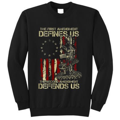 The First Amendment Defines Us American Flag Tall Sweatshirt