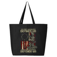 The First Amendment Defines Us American Flag 25L Jumbo Tote