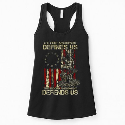 The First Amendment Defines Us American Flag Womens Tank Top