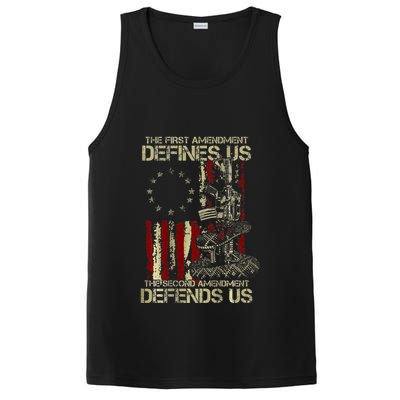 The First Amendment Defines Us American Flag PosiCharge Competitor Tank