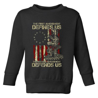The First Amendment Defines Us American Flag Toddler Sweatshirt
