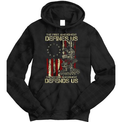 The First Amendment Defines Us American Flag Tie Dye Hoodie