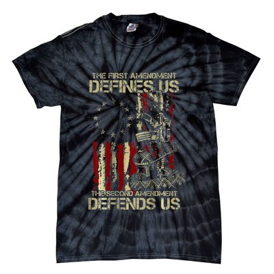 The First Amendment Defines Us American Flag Tie-Dye T-Shirt
