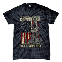 The First Amendment Defines Us American Flag Tie-Dye T-Shirt