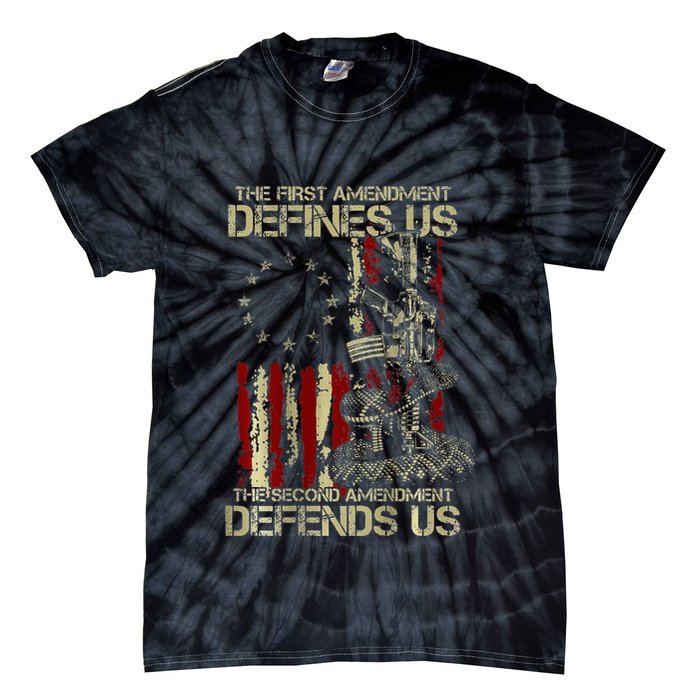 The First Amendment Defines Us American Flag Tie-Dye T-Shirt