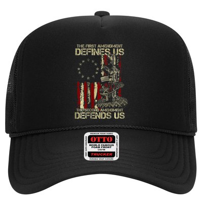 The First Amendment Defines Us American Flag Trucker Hat