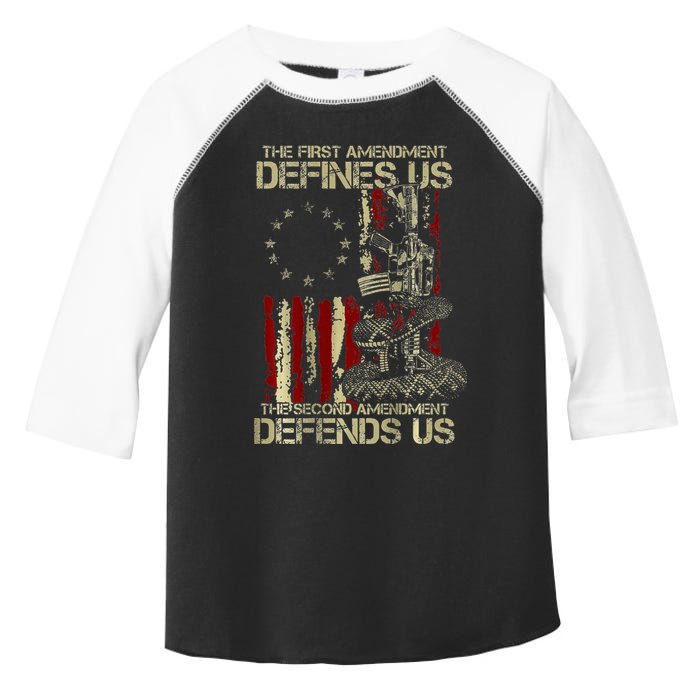 The First Amendment Defines Us American Flag Toddler Fine Jersey T-Shirt