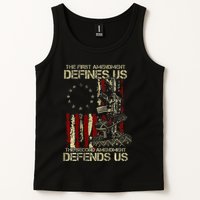 The First Amendment Defines Us American Flag Tank Top