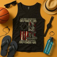 The First Amendment Defines Us American Flag Tank Top
