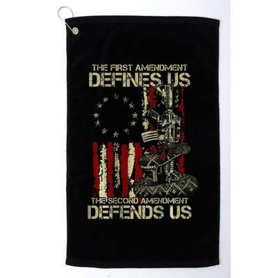 The First Amendment Defines Us American Flag Golf Towel