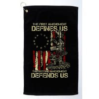 The First Amendment Defines Us American Flag Golf Towel