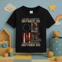 The First Amendment Defines Us American Flag Toddler T-Shirt