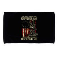 The First Amendment Defines Us American Flag Microfiber Hand Towel