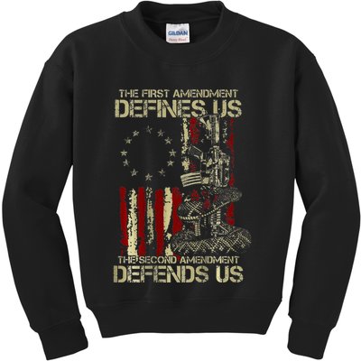 The First Amendment Defines Us American Flag Kids Sweatshirt