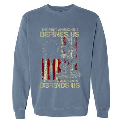 The First Amendment Defines Us American Flag Garment-Dyed Sweatshirt