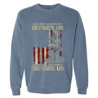 The First Amendment Defines Us American Flag Garment-Dyed Sweatshirt