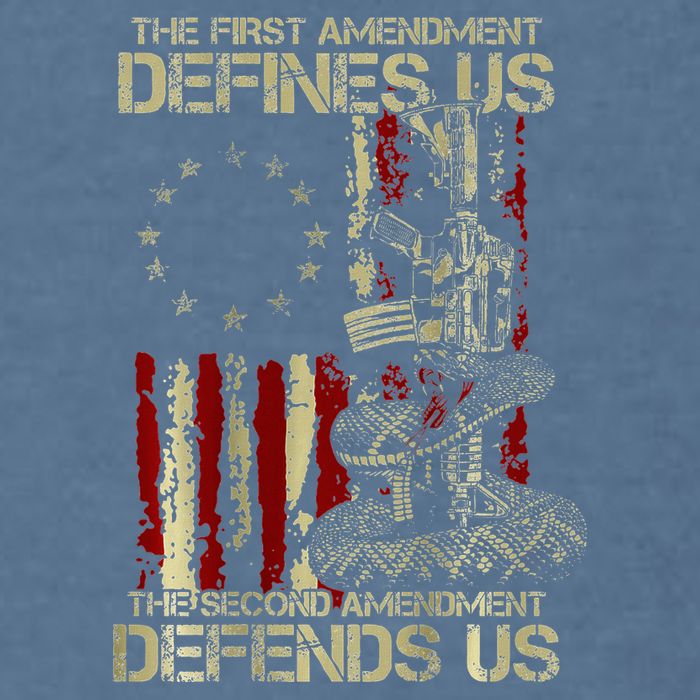 The First Amendment Defines Us American Flag Garment-Dyed Sweatshirt