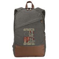 The First Amendment Defines Us American Flag Cotton Canvas Backpack