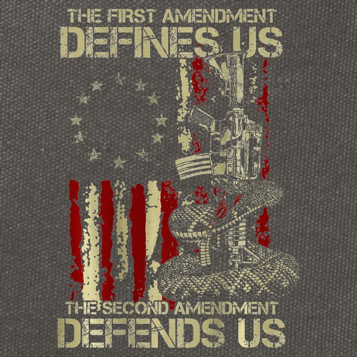 The First Amendment Defines Us American Flag Cotton Canvas Backpack