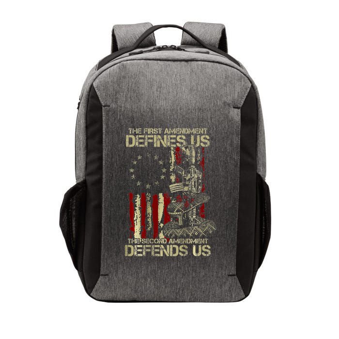 The First Amendment Defines Us American Flag Vector Backpack